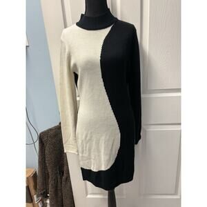 EUC Black And White Sweater Dress Size M